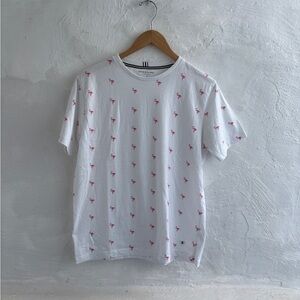 Men’s denim & flower flamingo tee